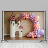 Aperturee - Aperturee Floral Balloon Arch Castle Model Wedding Backdrop